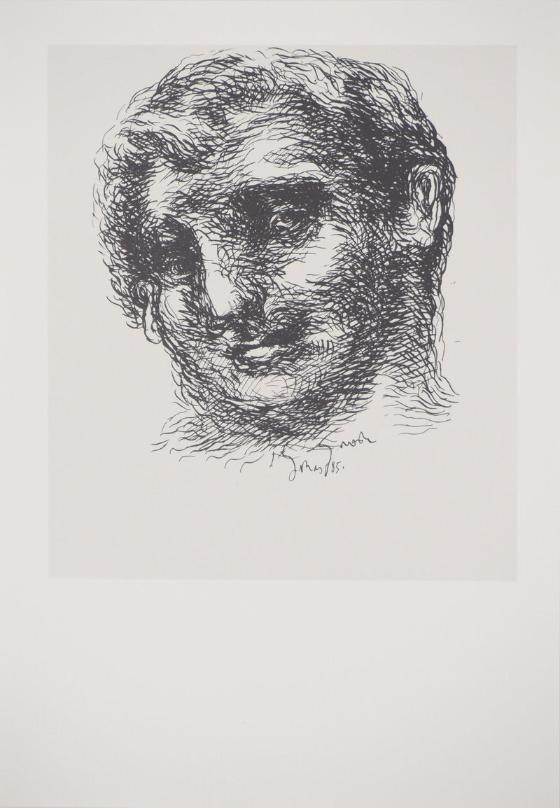 Gérard GAROUSTE : Portrait de jeune homme, Héliogravure originale (vue générale) - Crédit photo : Galerie Art.Paris