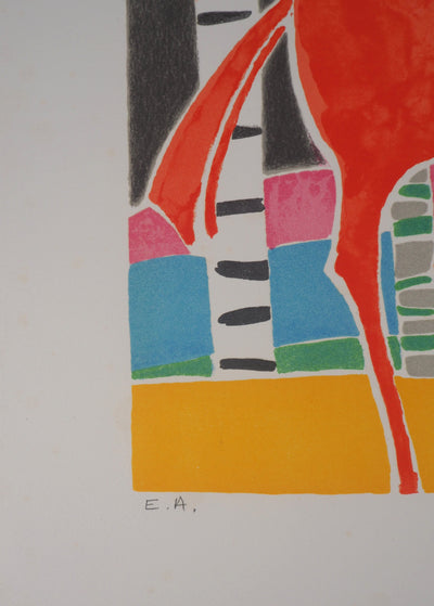 Albert ZAVARO : Les cavaliers rouges, Lithographie originale (photo de détail 6) - Crédit photo : Galerie Art.Paris