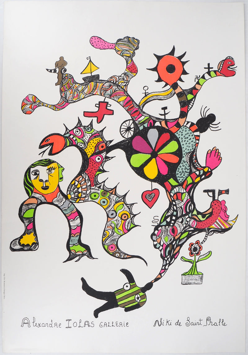 Niki de SAINT PHALLE : Serpent cosmique et nana, Lithographie originale signée