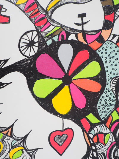 Niki de SAINT PHALLE : Serpent cosmique et nana, Lithographie originale signée