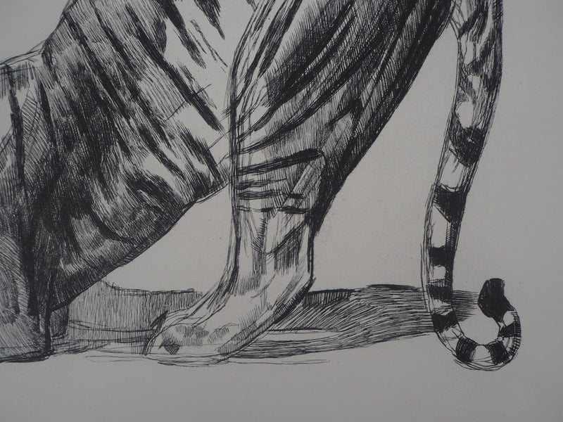 Paul JOUVE : Tigre sur sa proie, c, Gravure originale (photo de détail 5) - Crédit photo : Galerie Art.Paris