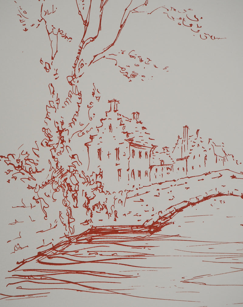 Daniel TRICART : Paysage au pont, Lithographie originale (photo de détail 4) - Crédit photo : Galerie Art.Paris