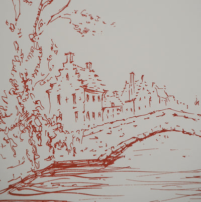 Daniel TRICART : Paysage au pont, Lithographie originale (photo de détail 6) - Crédit photo : Galerie Art.Paris