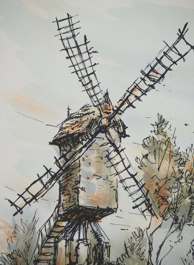 Daniel TRICART : A l'ombre des moulins Brugeois, Lithographie originale (photo de détail 4) - Crédit photo : Galerie Art.Paris
