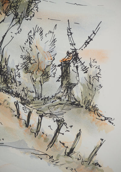 Daniel TRICART : A l'ombre des moulins Brugeois, Lithographie originale (photo de détail 5) - Crédit photo : Galerie Art.Paris