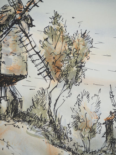 Daniel TRICART : A l'ombre des moulins Brugeois, Lithographie originale (photo de détail 6) - Crédit photo : Galerie Art.Paris