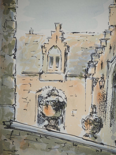 Daniel TRICART : Vieille ville de Bruges, Lithographie originale (photo de détail 4) - Crédit photo : Galerie Art.Paris