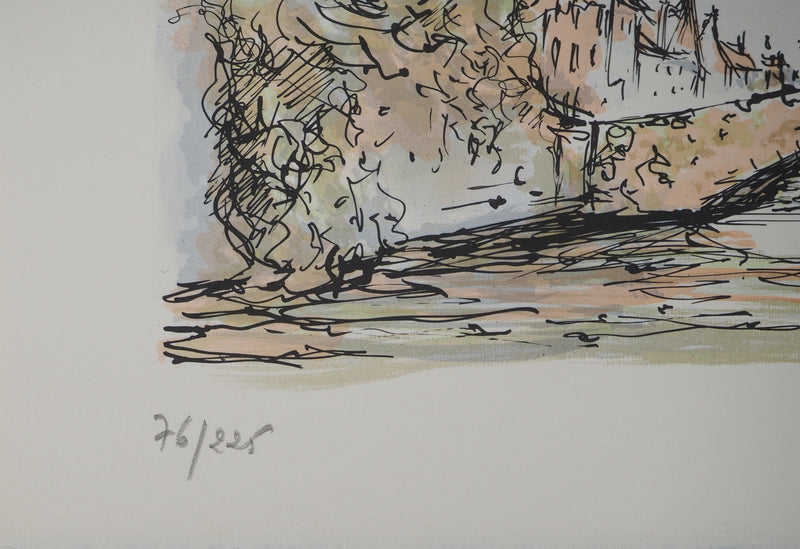 Daniel TRICART : Paysage au pont, Lithographie originale (photo de détail 6) - Crédit photo : Galerie Art.Paris