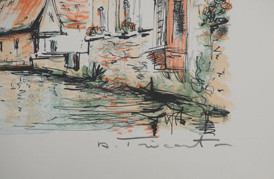 Daniel TRICART : Au bord de l'eau, Lithographie originale (photo de détail 2) - Crédit photo : Galerie Art.Paris