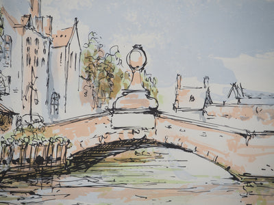 Daniel TRICART : Balade en bateau sur le canal, Lithographie originale (photo de détail 4) - Crédit photo : Galerie Art.Paris