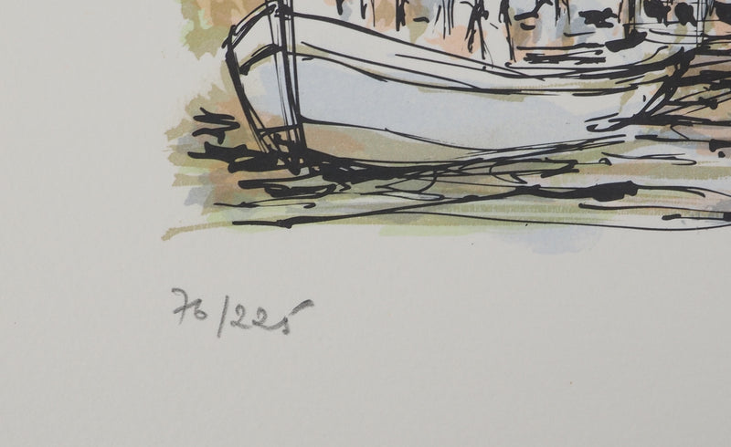 Daniel TRICART : Balade en bateau sur le canal, Lithographie originale (photo de détail 6) - Crédit photo : Galerie Art.Paris