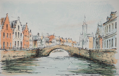 Daniel TRICART : La Venise du Nord, Lithographie originale (photo de détail 3) - Crédit photo : Galerie Art.Paris