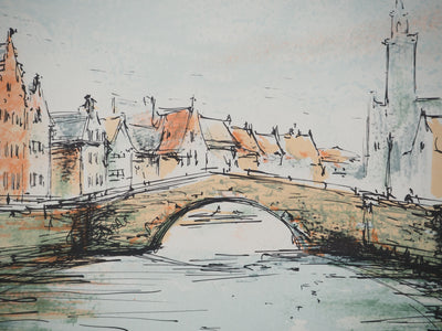 Daniel TRICART : La Venise du Nord, Lithographie originale (photo de détail 4) - Crédit photo : Galerie Art.Paris