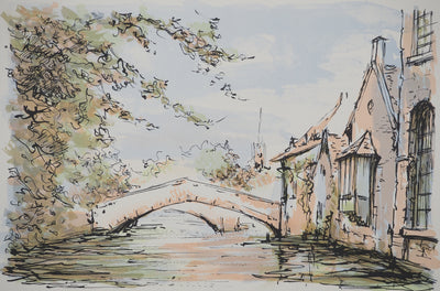 Daniel TRICART : Pont au-dessus de l'eau, Lithographie originale (photo de détail 3) - Crédit photo : Galerie Art.Paris