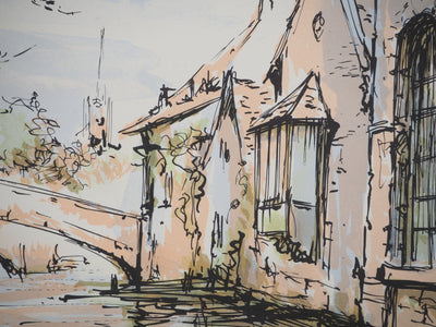 Daniel TRICART : Pont au-dessus de l'eau, Lithographie originale (photo de détail 4) - Crédit photo : Galerie Art.Paris