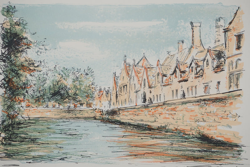 Daniel TRICART : Le canal Groenerei, Lithographie originale (photo de détail 3) - Crédit photo : Galerie Art.Paris