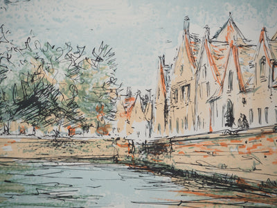 Daniel TRICART : Le canal Groenerei, Lithographie originale (photo de détail 4) - Crédit photo : Galerie Art.Paris