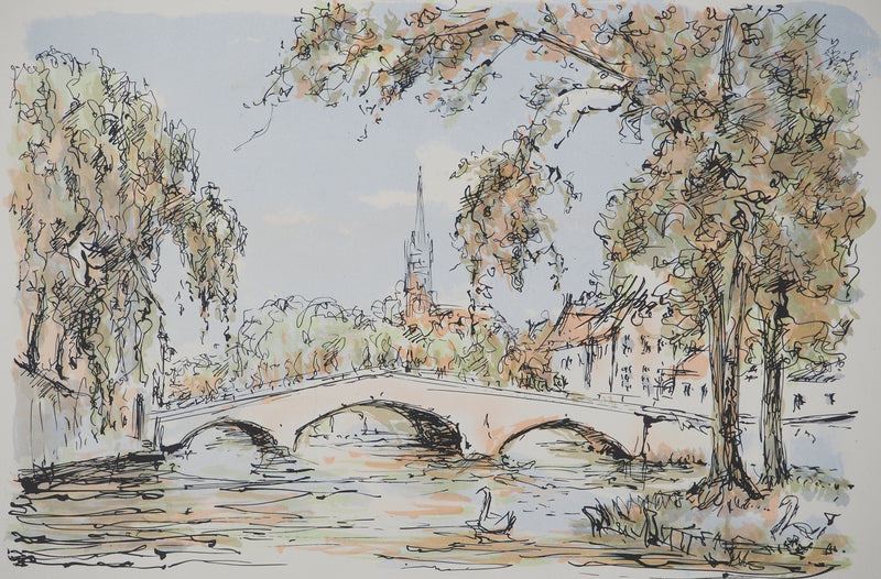 Daniel TRICART : Vue sur l’église Notre-Dame, Lithographie originale (photo de détail 3) - Crédit photo : Galerie Art.Paris