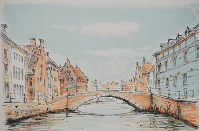 Daniel TRICART : Vue sur le canal, Lithographie originale (photo de détail 3) - Crédit photo : Galerie Art.Paris