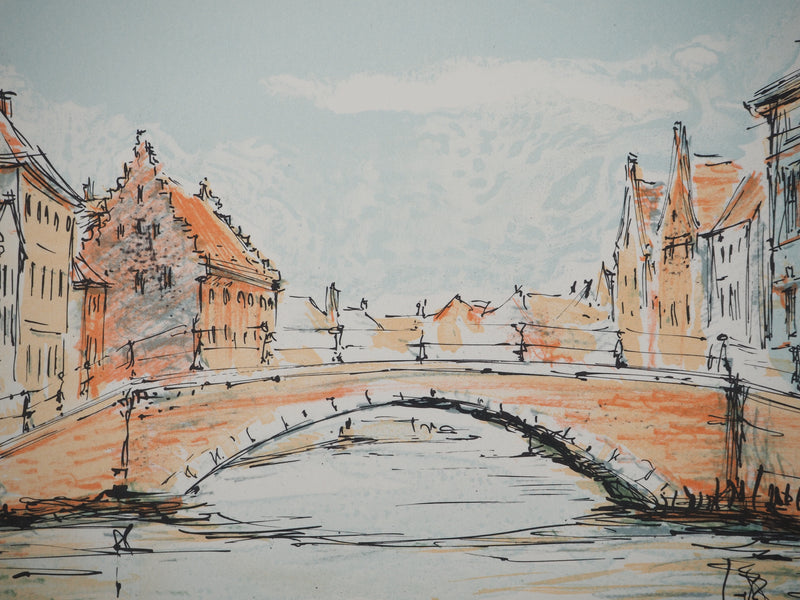 Daniel TRICART : Vue sur le canal, Lithographie originale (photo de détail 4) - Crédit photo : Galerie Art.Paris