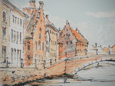 Daniel TRICART : Vue sur le canal, Lithographie originale (photo de détail 5) - Crédit photo : Galerie Art.Paris