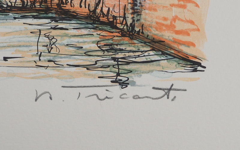 Daniel TRICART : Vue sur le canal, Lithographie originale (photo de détail 2) - Crédit photo : Galerie Art.Paris