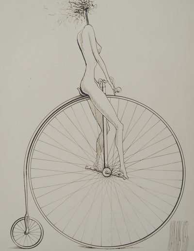 MAN RAY : Figure au bicycle, oeuvre originale (photo de détail 3) - Crédit photo : Galerie Art.Paris