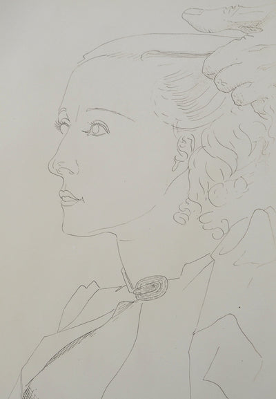 MAN RAY : Profil de femme se faisant coiffer, oeuvre originale (photo de détail 3) - Crédit photo : Galerie Art.Paris