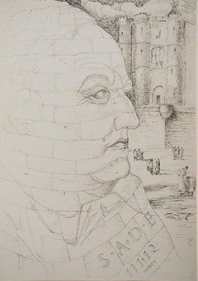 MAN RAY : Portrait du Marquis de Sade, oeuvre originale (vue générale) - Crédit photo : Galerie Art.Paris