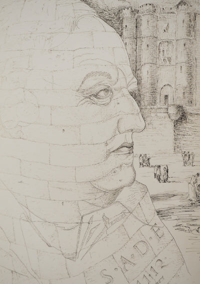 MAN RAY : Portrait du Marquis de Sade, oeuvre originale (photo de détail 2) - Crédit photo : Galerie Art.Paris