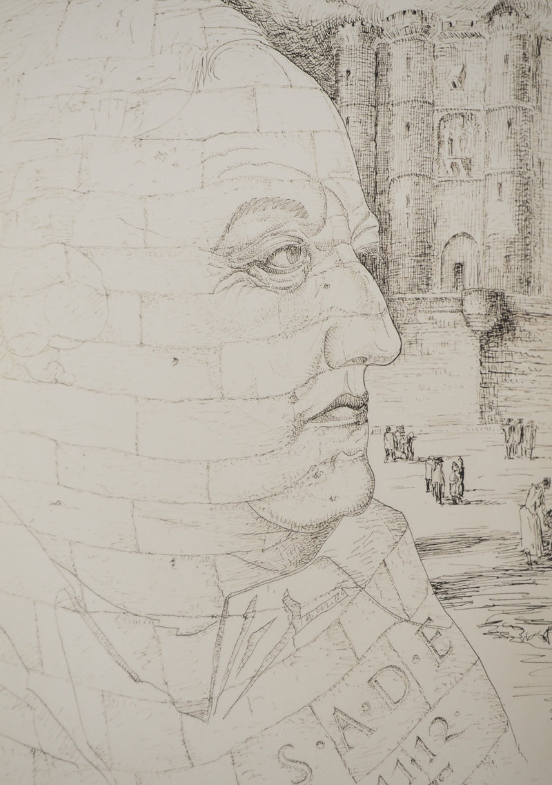 MAN RAY : Portrait du Marquis de Sade, oeuvre originale (photo de détail 2) - Crédit photo : Galerie Art.Paris