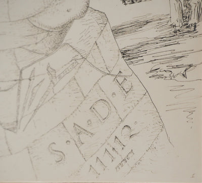 MAN RAY : Portrait du Marquis de Sade, oeuvre originale (photo de détail 5) - Crédit photo : Galerie Art.Paris
