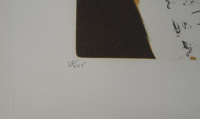 Jeannine HERVE : Nature morte et trompette, Gravure originale (photo de détail 6) - Crédit photo : Galerie Art.Paris