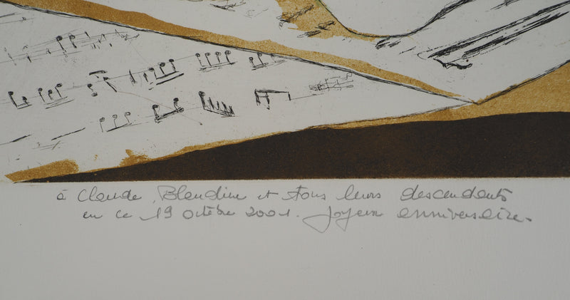 Jeannine HERVE : Nature morte et trompette, Gravure originale (photo de détail 7) - Crédit photo : Galerie Art.Paris