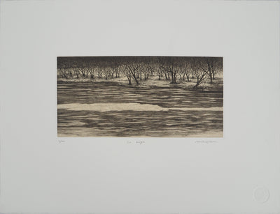 Hélène NUE : La berge, Gravure originale (vue générale) - Crédit photo : Galerie Art.Paris