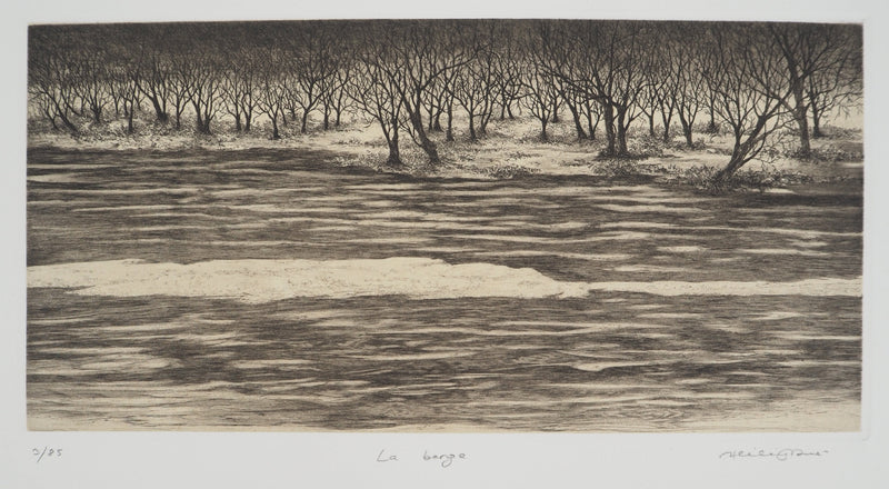 Hélène NUE : La berge, Gravure originale (photo de détail 2) - Crédit photo : Galerie Art.Paris