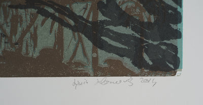 Sylvain SALOMOVITZ : Barcelone et ses oiseaux, Gravure sur bois originale (photo de détail 7) - Crédit photo : Galerie Art.Paris