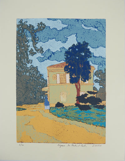 Edouard MARTIN : Bagneux, Gravure sur bois originale (vue générale) - Crédit photo : Galerie Art.Paris