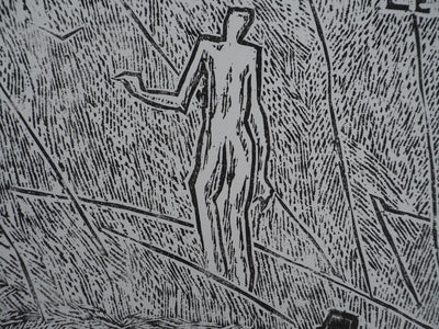 Monique LAVALLEE : Saint Mathieu, Gravure sur bois originale (photo de détail 5) - Crédit photo : Galerie Art.Paris
