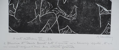 Monique LAVALLEE : Saint Mathieu, Gravure sur bois originale (photo de détail 6) - Crédit photo : Galerie Art.Paris