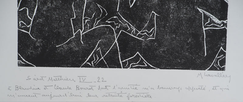 Monique LAVALLEE : Saint Mathieu, Gravure sur bois originale (photo de détail 6) - Crédit photo : Galerie Art.Paris