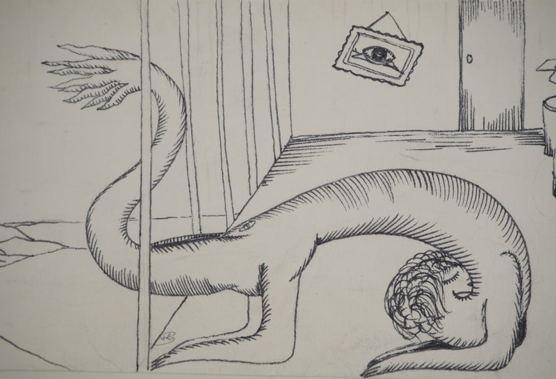 Jean-Claude SILBERMANN : Le monstre des mer, Dessin original (photo de détail 5) - Crédit photo : Galerie Art.Paris