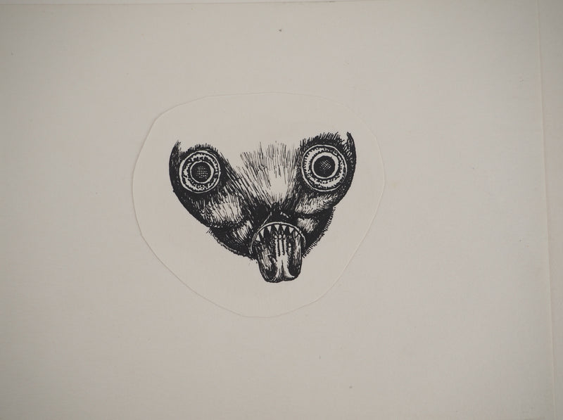 Jean-Claude SILBERMANN : Des fleurs et un masqu, Dessin original (vue générale) - Crédit photo : Galerie Art.Paris
