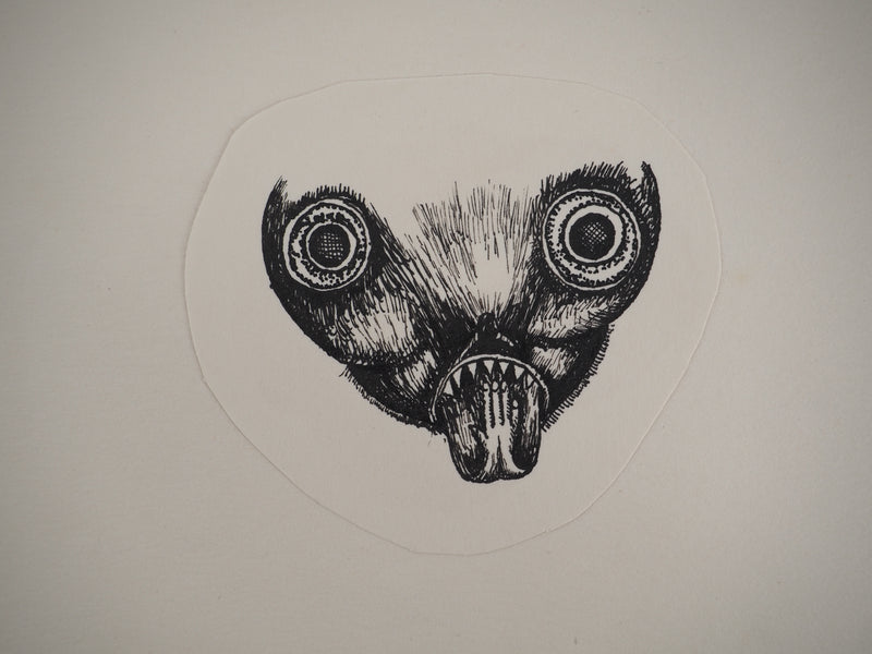 Jean-Claude SILBERMANN : Des fleurs et un masqu, Dessin original (photo de détail 2) - Crédit photo : Galerie Art.Paris