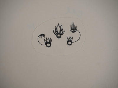 Jean-Claude SILBERMANN : Des fleurs et un masqu, Dessin original (photo de détail 3) - Crédit photo : Galerie Art.Paris