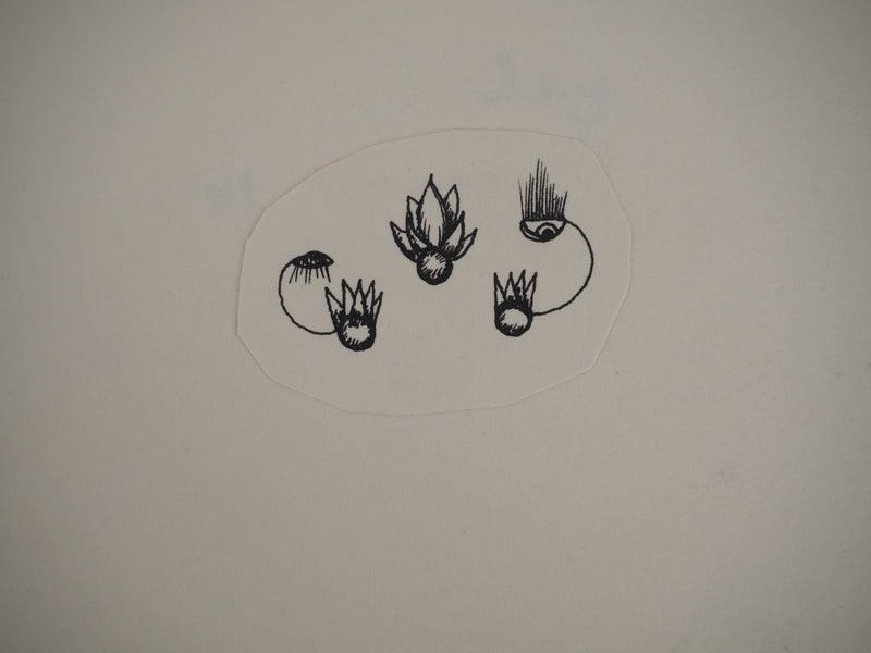 Jean-Claude SILBERMANN : Des fleurs et un masqu, Dessin original (photo de détail 3) - Crédit photo : Galerie Art.Paris