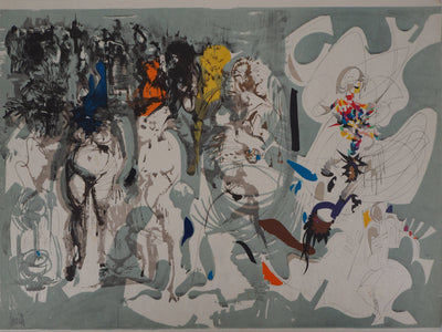 Raymond MORETTI : La rue de la joie, Lithographie originale (vue générale) - Crédit photo : Galerie Art.Paris