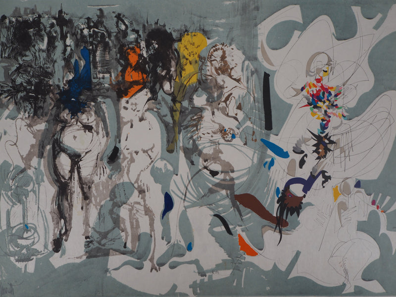 Raymond MORETTI : La rue de la joie, Lithographie originale (photo de détail 3) - Crédit photo : Galerie Art.Paris