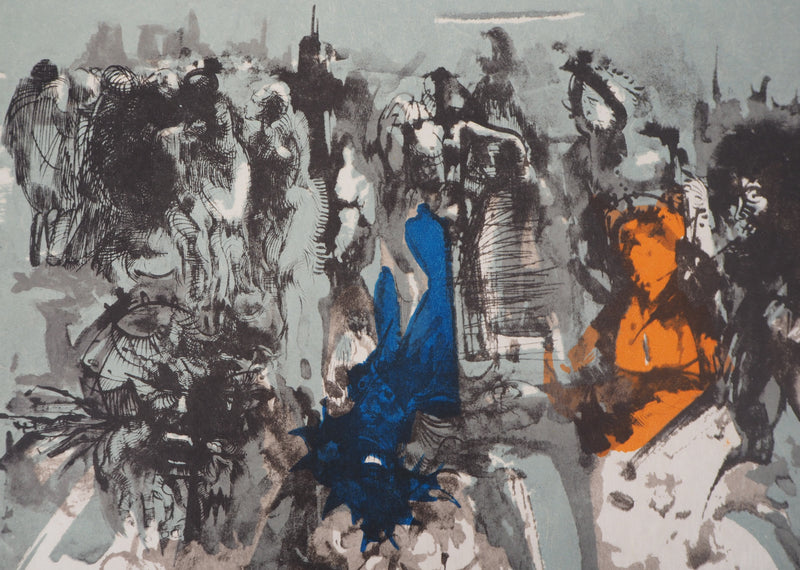 Raymond MORETTI : La rue de la joie, Lithographie originale (photo de détail 4) - Crédit photo : Galerie Art.Paris