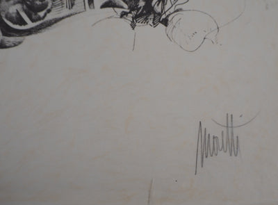 Raymond MORETTI : L'élévation de l'homme, Lithographie originale (photo de détail 2) - Crédit photo : Galerie Art.Paris